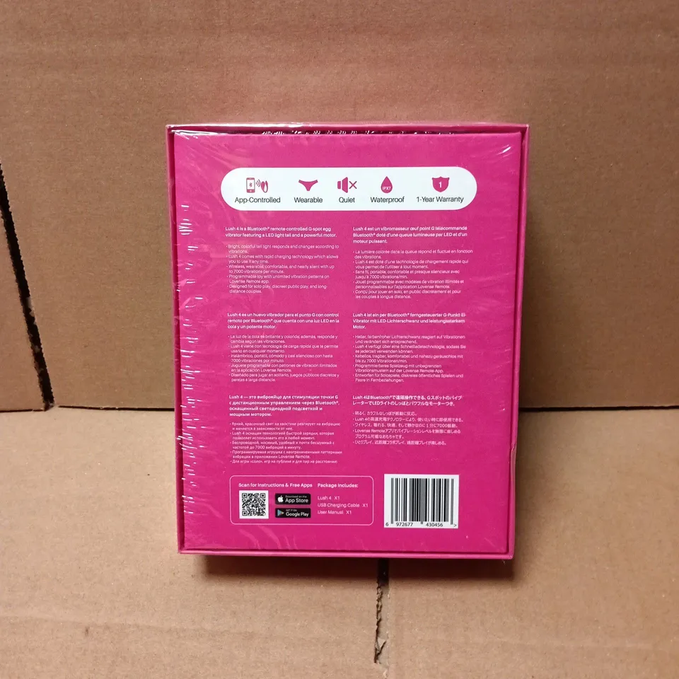 SEALED LOVENSE LUSH 4 BLUETOOTH REMOTE CONTROLLED G-SPOT EGG MASSAGER