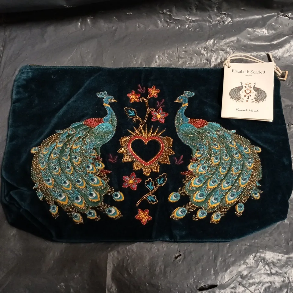 ELIZABETH SCARLETT LONDON PANACHE FLORAL VELVET CLUTCH BAG