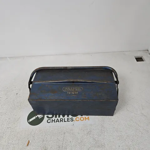 DRAPER BLUE METAL TOOLBOX WITH CARRY HANDLE – VINTAGE
