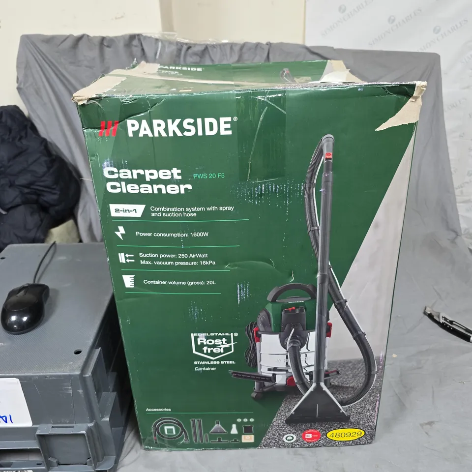 PARKSIDE CARPET CLEANER PWS 20 F5 – 2-IN-1 WITH SPRAY & SUCTION (BOXED)