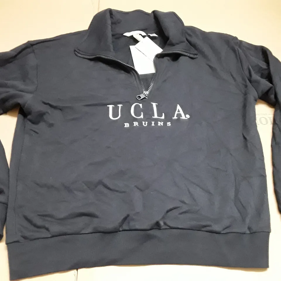 H&M HALF ZIP NAVY JUMPER - EUR S