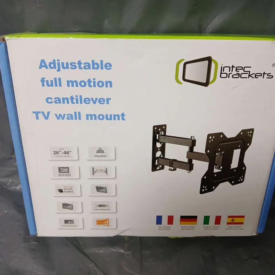 BOXED INTEC BRACKETS ADJUSTABLE FULL MOTION CANTILEVER TV WALL MOUNT