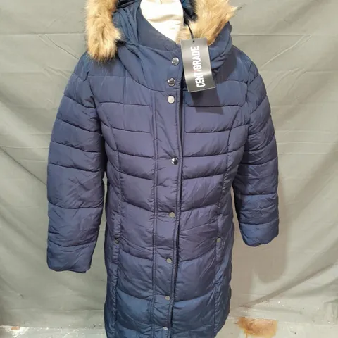 CENTIGRADE NAVY PADDED JACKET WITH HOOD - UK SMALL