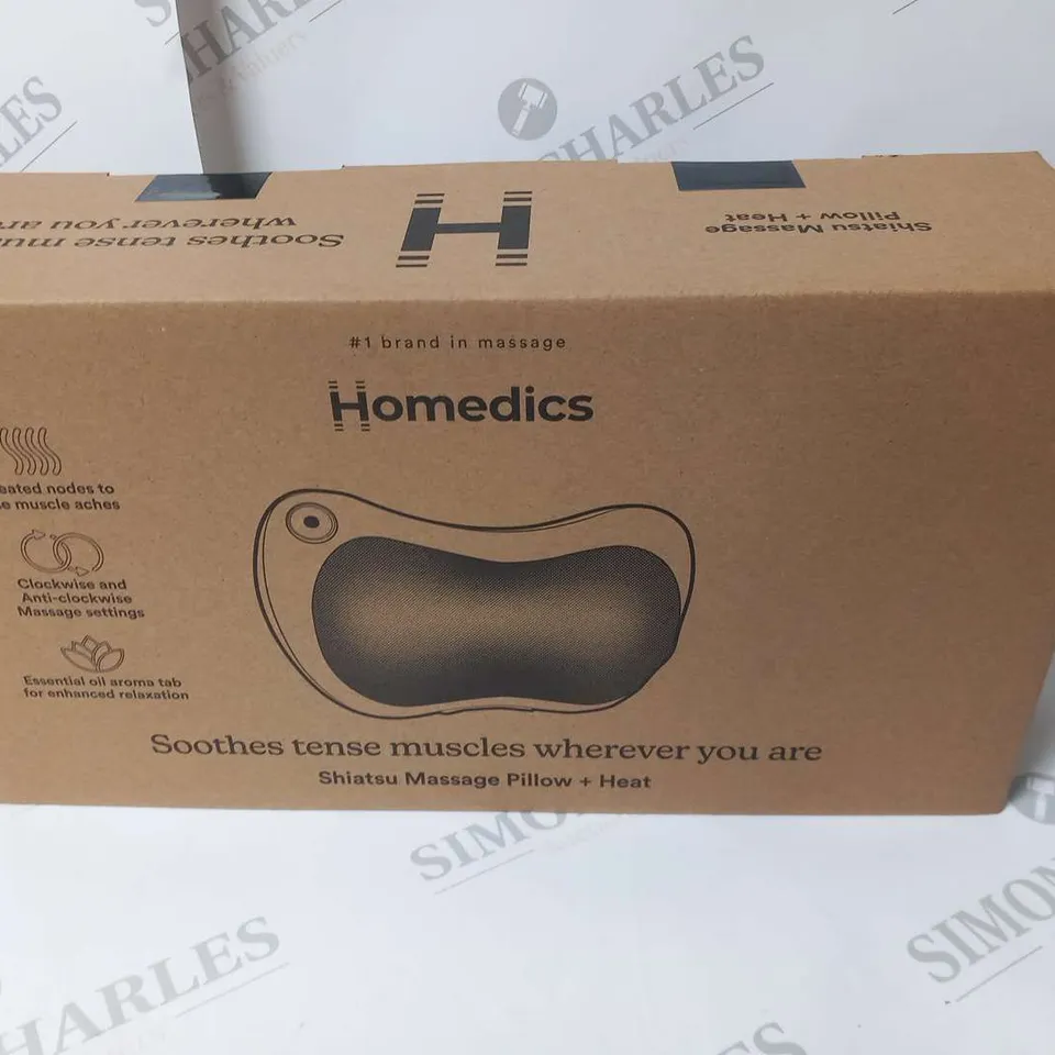 BOXED AS NEW HOMEDICS SHIATSU MASSAGE PILLOW WITH HEAT SP-6H-EU