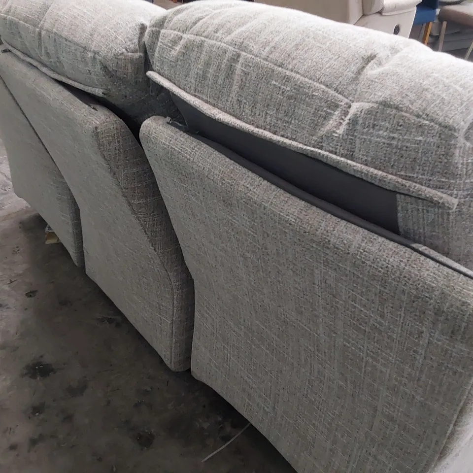 QUALITY BRITISH DESIGNER G PLAN MINSTRAL MANUAL RECLINING THREE SEATER SOFA BEACH OATMEAL FABRIC 