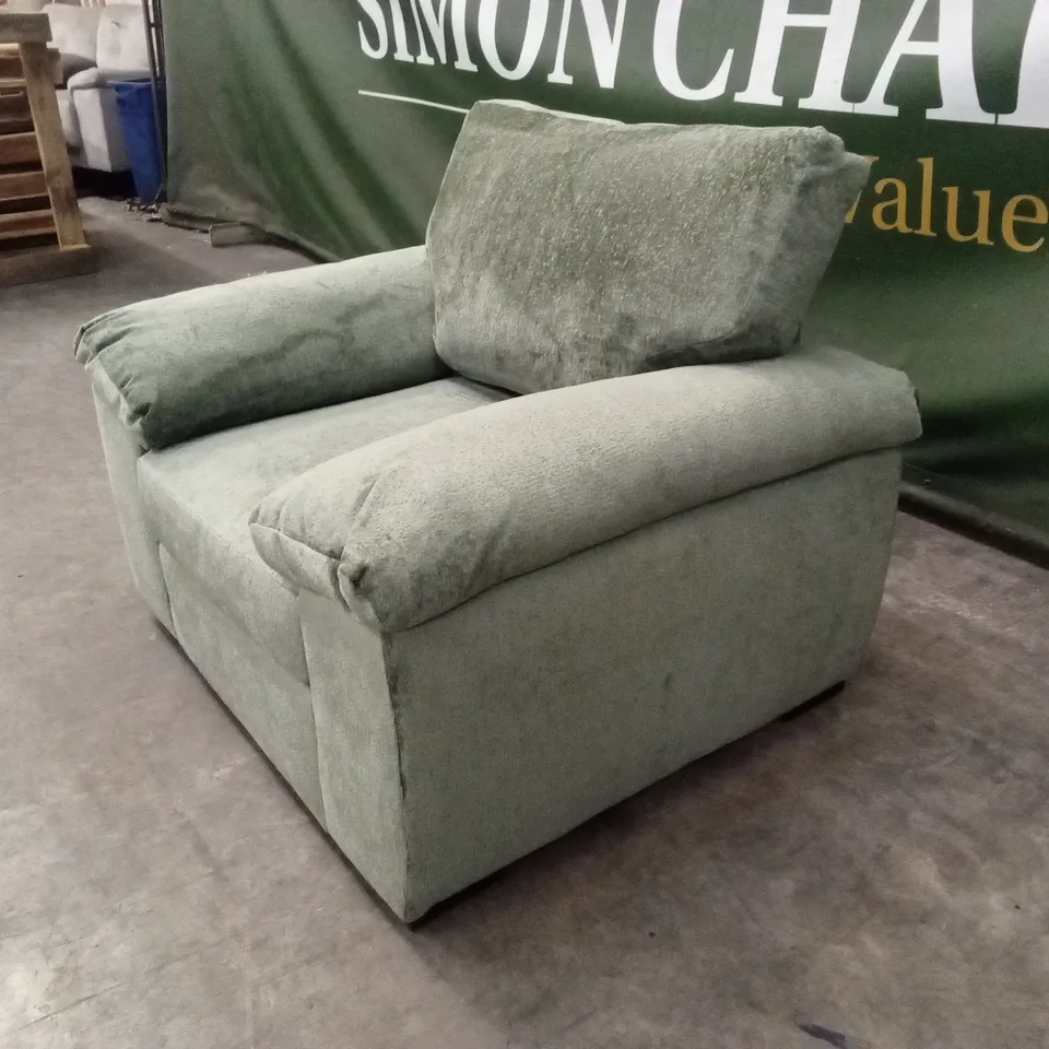 SALERNO STANDARD BACK FABRIC ARMCHAIR - OLIVE GREEN RRP £449