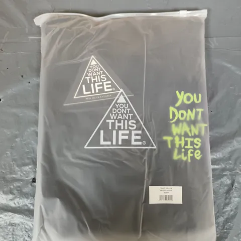 YOU DON'T WANT THIS LIFE YELLOW PAINTER HOODIE β SIZE M