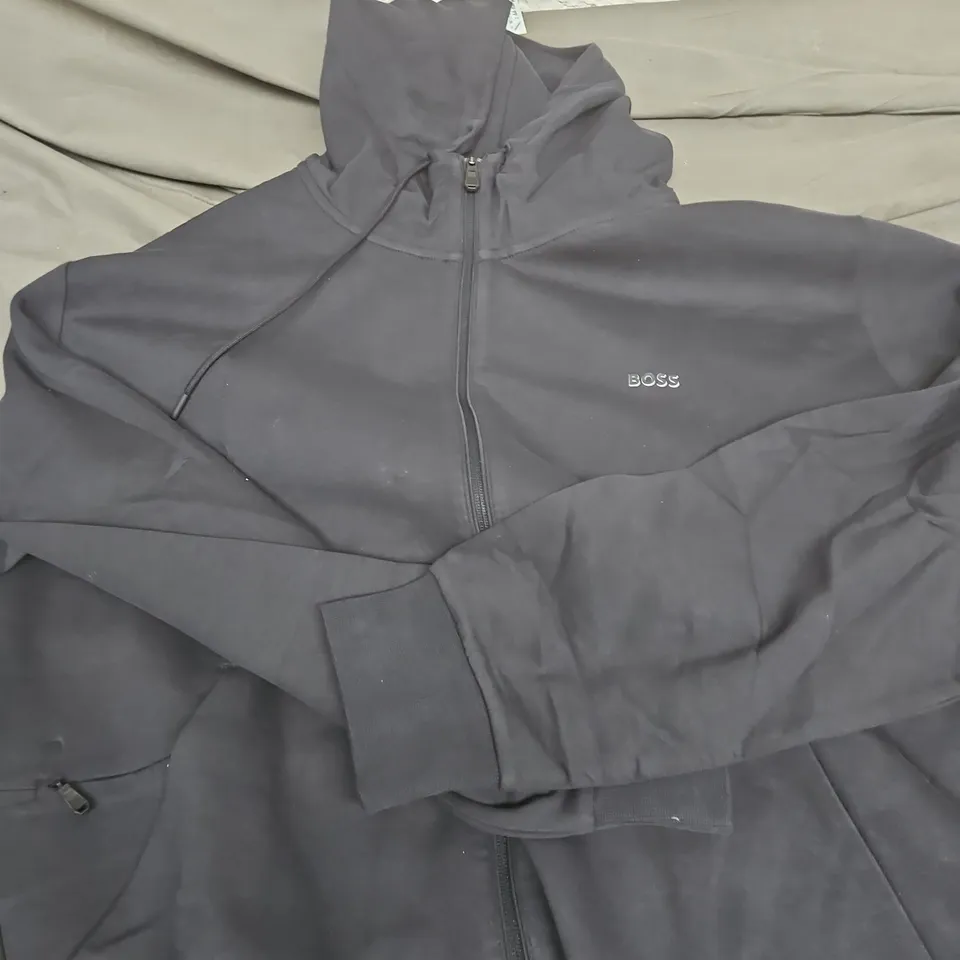 HUGO BOSS BLACK HOODED JACKET – 6XL