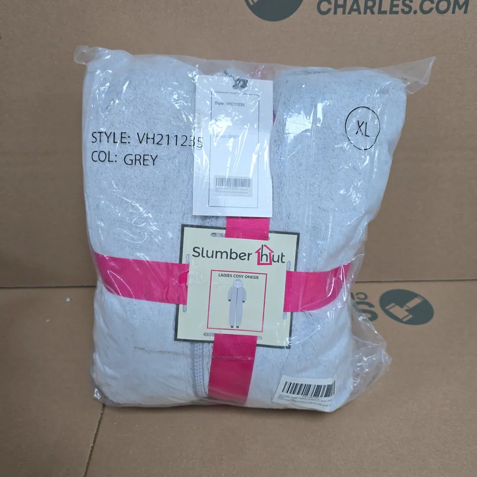 SLUMBER HUT LADIES COSY ONESIE – GREY, UK XL