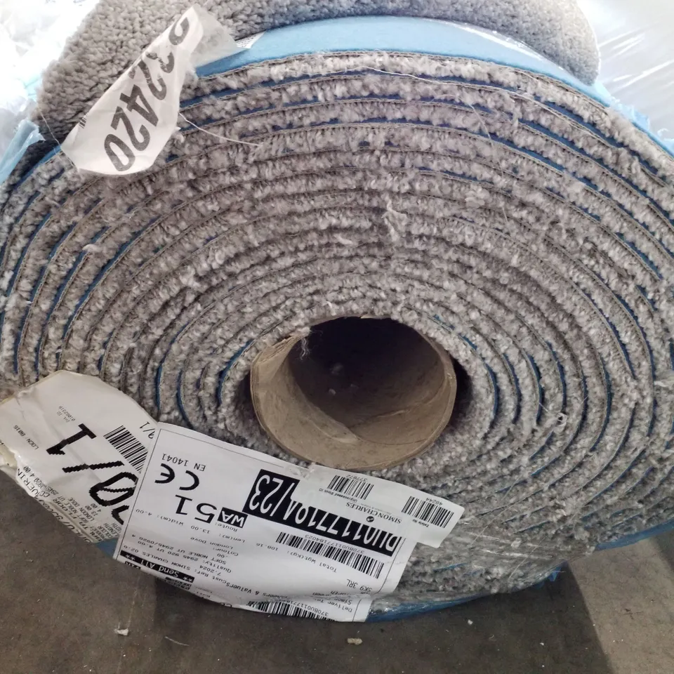 ROLL OF QUALITY SOFT NOBLE UT LONDON DOVE CARPET APPROXIMATELY 13×4M