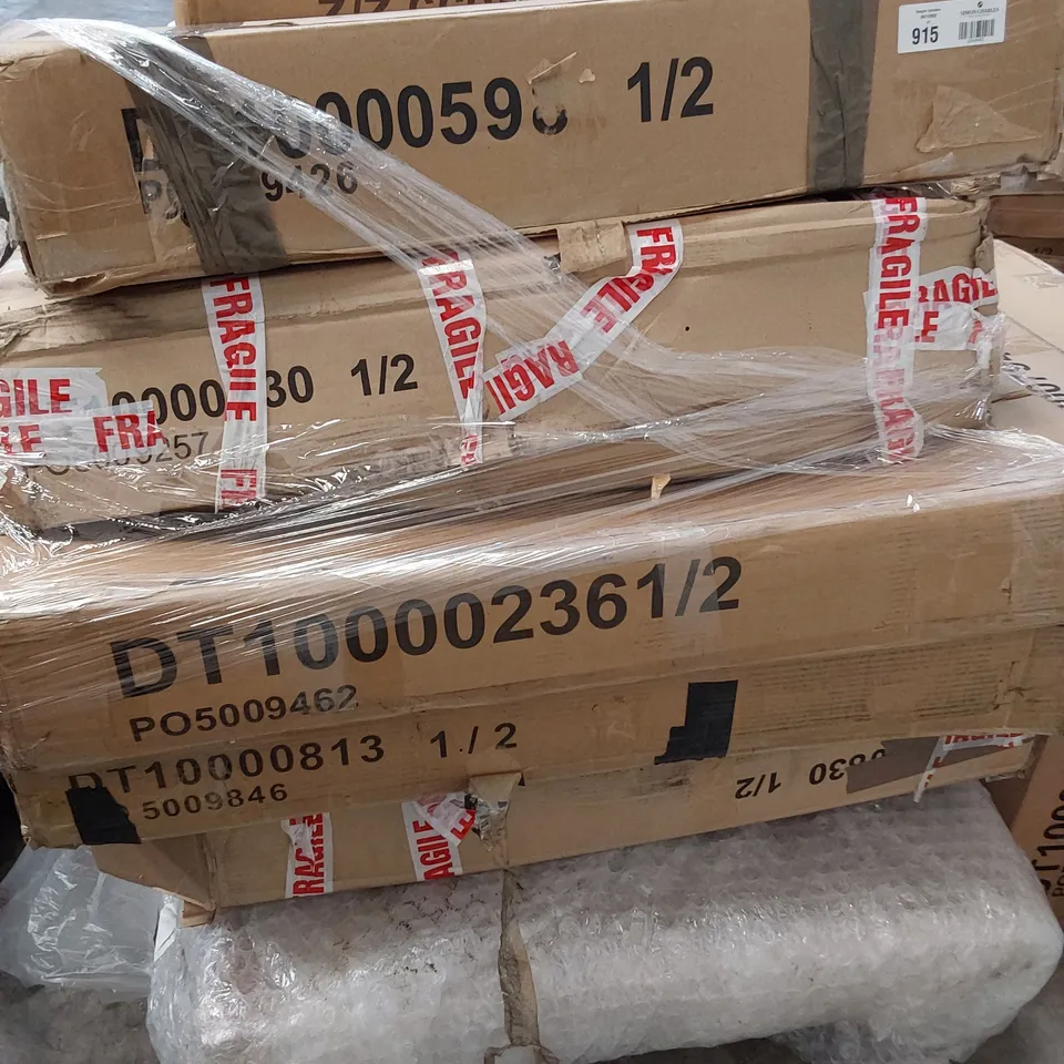 PALLET OF ASSORTED BOXED DINING TABLE PARTS 