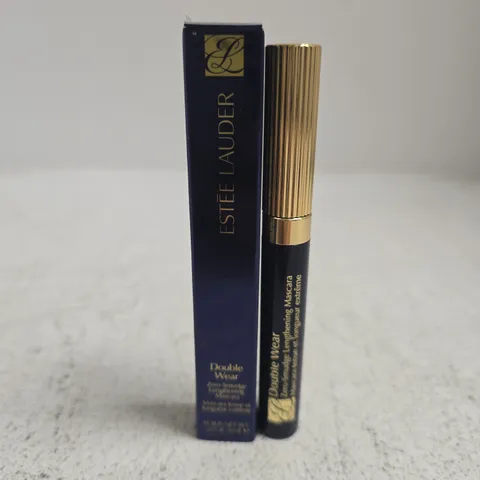 BOXED ESTEE LAUDER DOUBLE WEAR ZERO-SMUDGE MASCARA LENGTHENING MASCARA (60ML) - DWM 01 BLACK