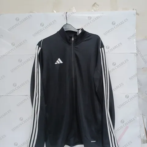 BLACK ADIDAS ZIP JACKET SIZE LARGE 