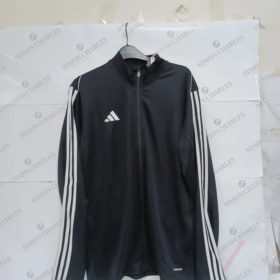 BLACK ADIDAS ZIP JACKET SIZE LARGE 