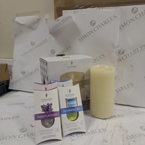 BOXED LUMINARA FRAGRANCE DIFFUSING PILLAR CANDLE