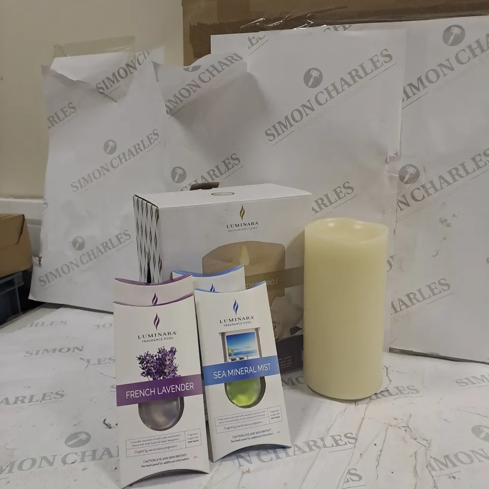BOXED LUMINARA FRAGRANCE DIFFUSING PILLAR CANDLE 
