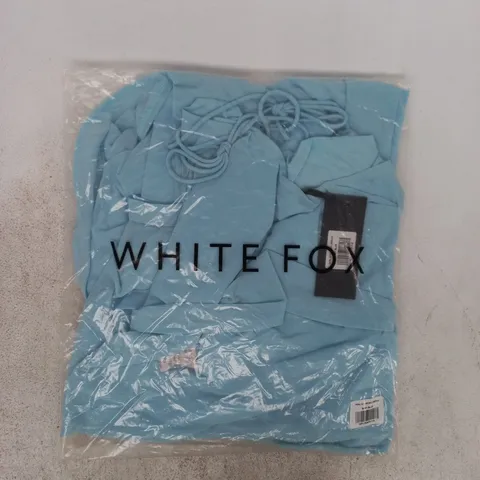 BAGGED WHITE FOX TWIRL WITH ME MAXI DRESS IN BABY BLUE SIZE SMALL