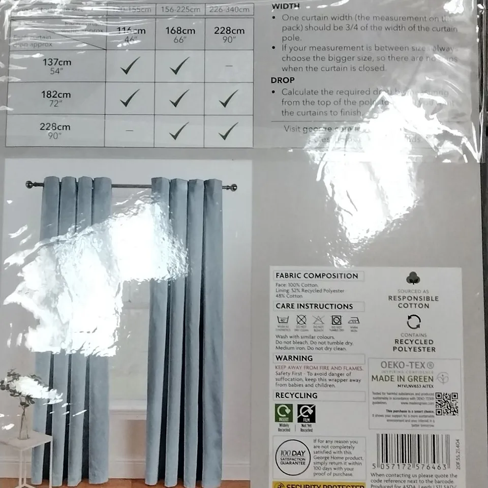 BOX OF 5 BRAND NEW EYELET PLAIN CURTAINS BLUE 168 X 228CM