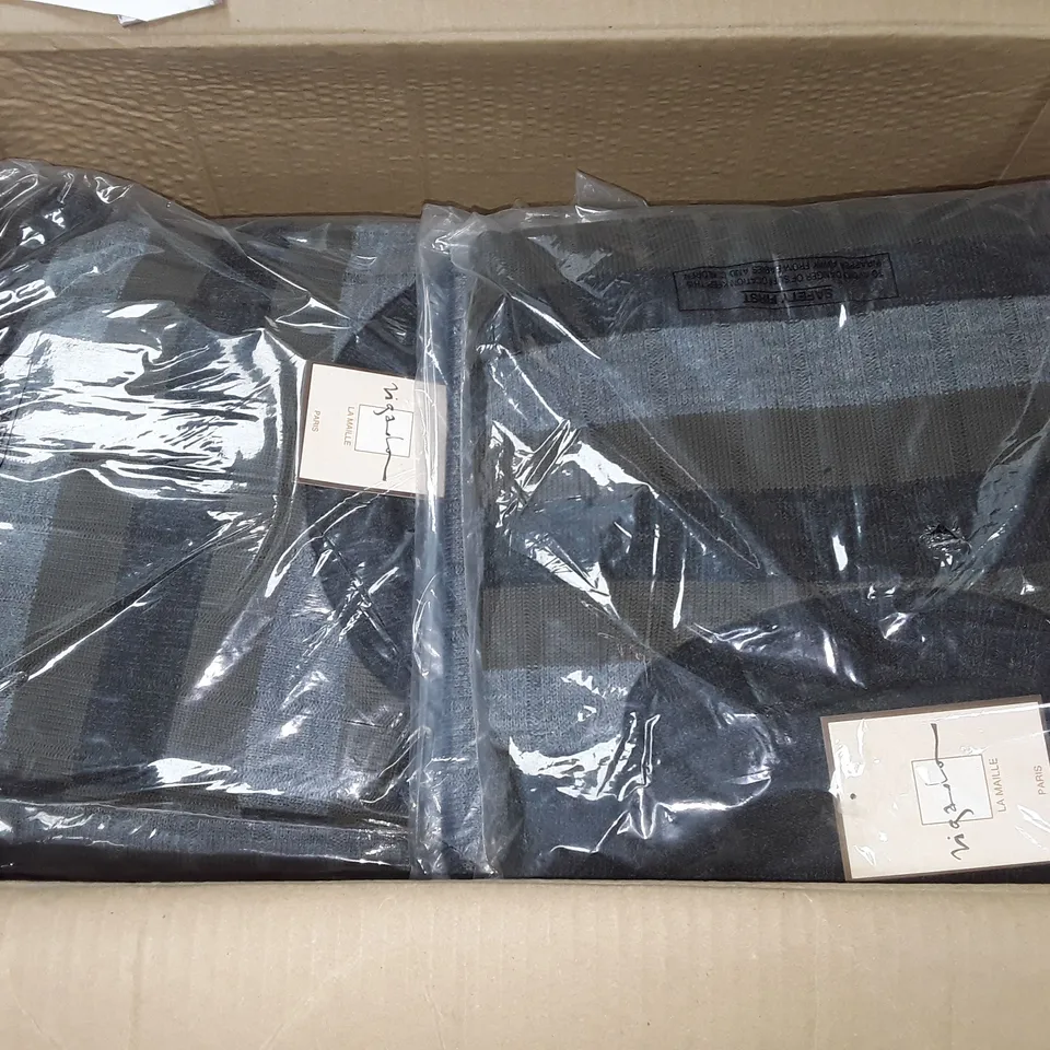 LOT OF APPROXIMATELY 20 LA MAILLE BROWN STRIPED ROLL NECK JUMPERS - SIZE UNSPECIFIED 