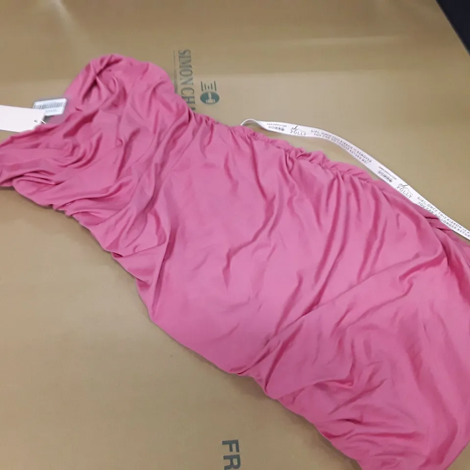 OH POLLY RUCHED MINI DRESS IN PINK - 10