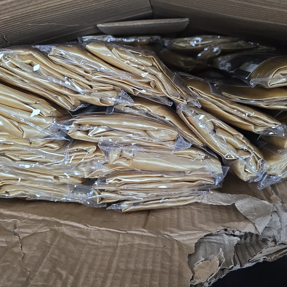APPROXIMATELY 60 ASSORTED GOLD COLOUR PILLOW CASE PAIRS - COLLECTION ONLY