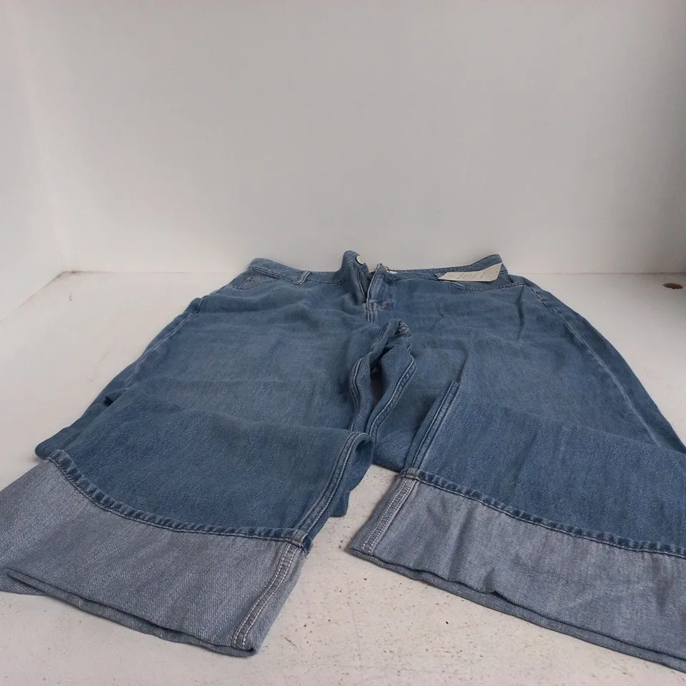 NOBODY'S CHILD WIDE LEG JEANS TURN UP – UK 18 (EU 46), BLUE