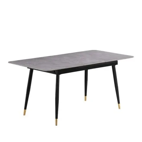 BOXED EXTENDABLE STONE DINING TABLE