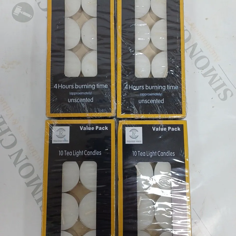 BOX OF 40 UNSCENTED TEA LIGHT CANDLES