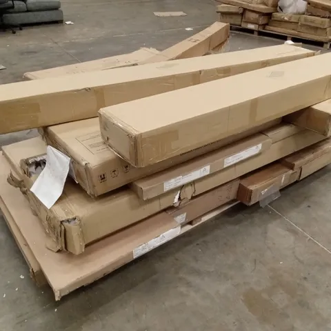 PALLET OF ASSORTED INCOMPLETE DESIGNER FURNITURE PARTS AND PIECES 