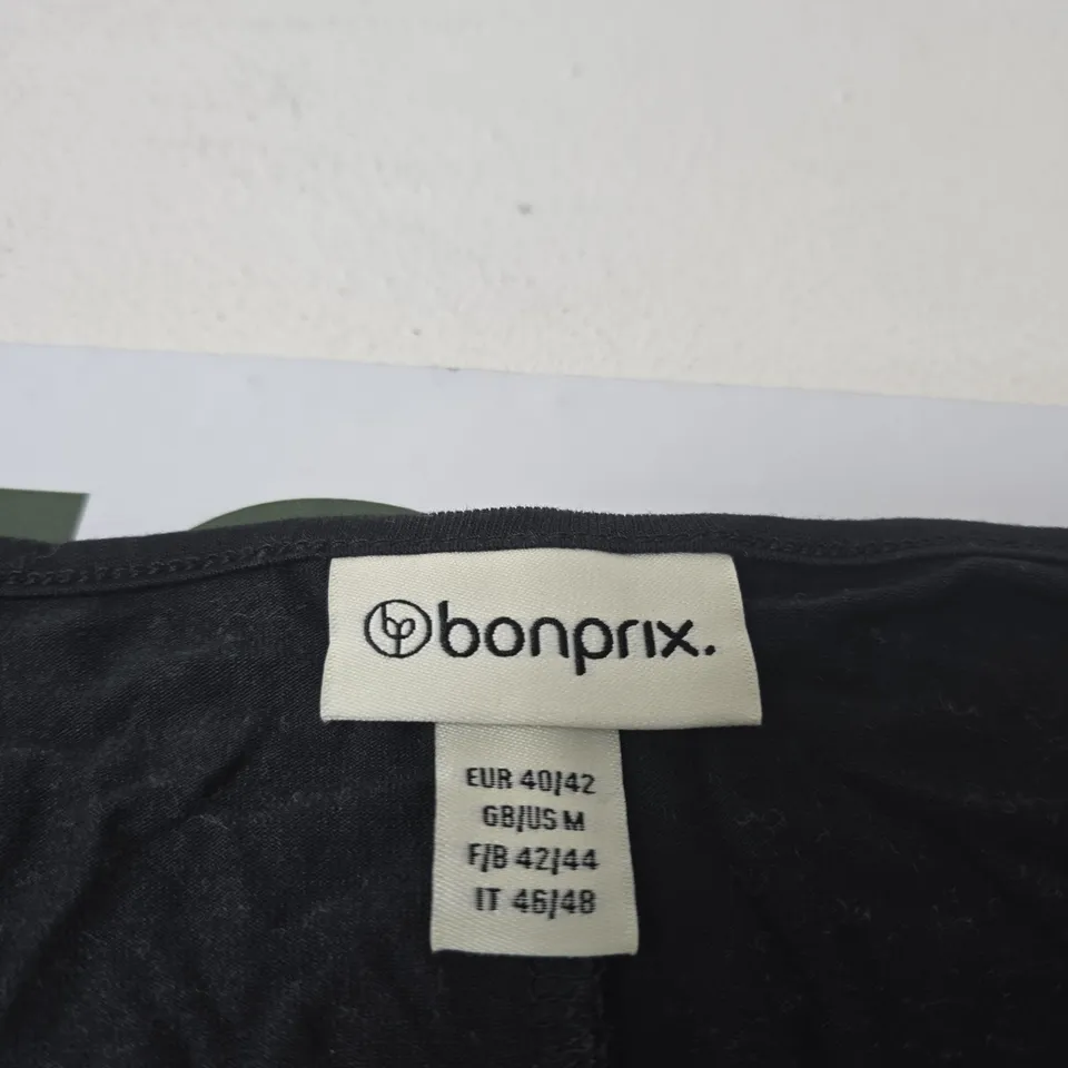 BONPRIX LONG BLACK TWIST FRONT DRESS SIZE M