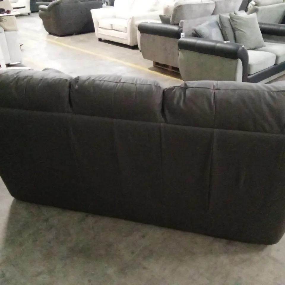 NAPLES ITALIAN LEATHER 3 SEATER SOFA - CHOCOLATE RRP £1349