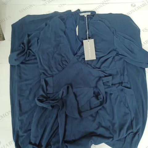 OLIVER BONAS ANGEL SLEEVE JUMPSUIT IN NAVY SIZE 10 