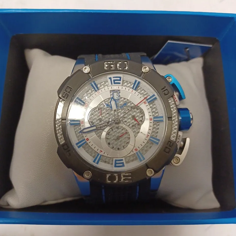 ISW SPORT CARBON FIBER CHRONOGRAPH RUBBER STRAP WRISTWATCH 
