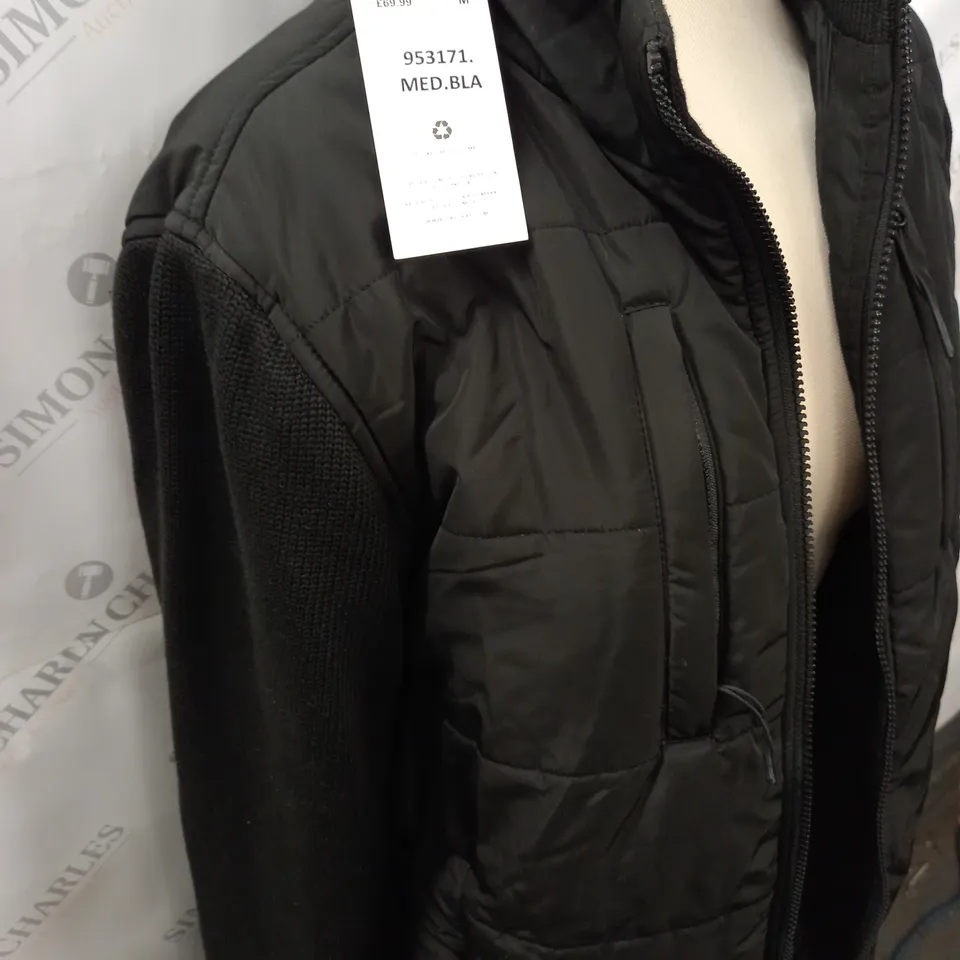 FIRETRAP SATORI ZIP THROUGH JACKET IN BLACK - M