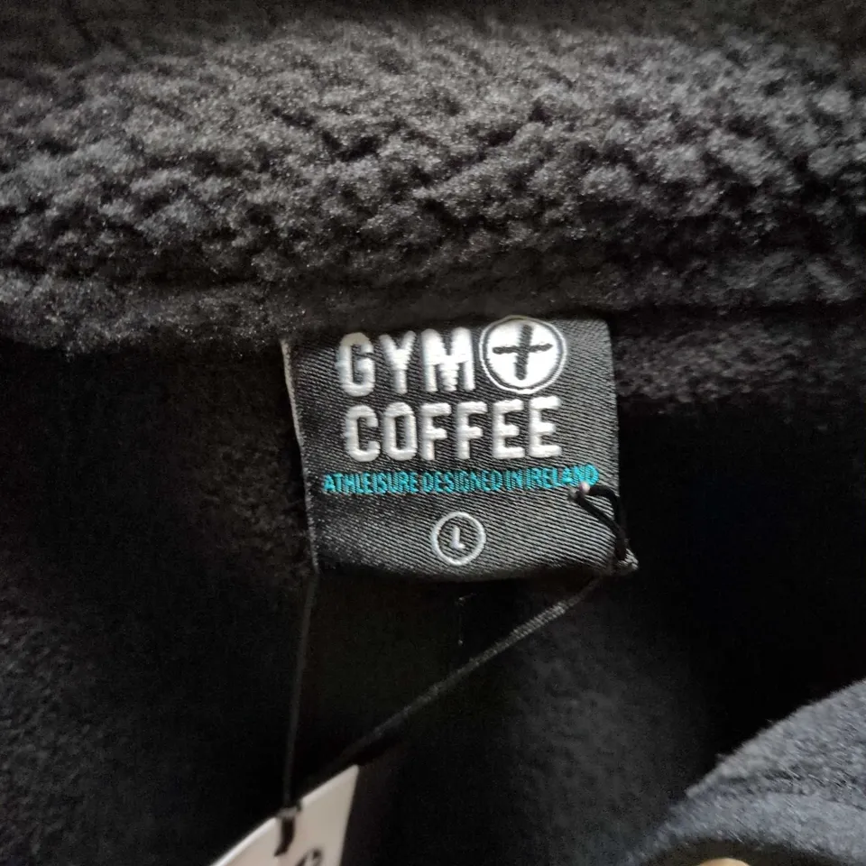 GYM COFFEE FLEECE JACKET – BLACK – UK SIZE L
