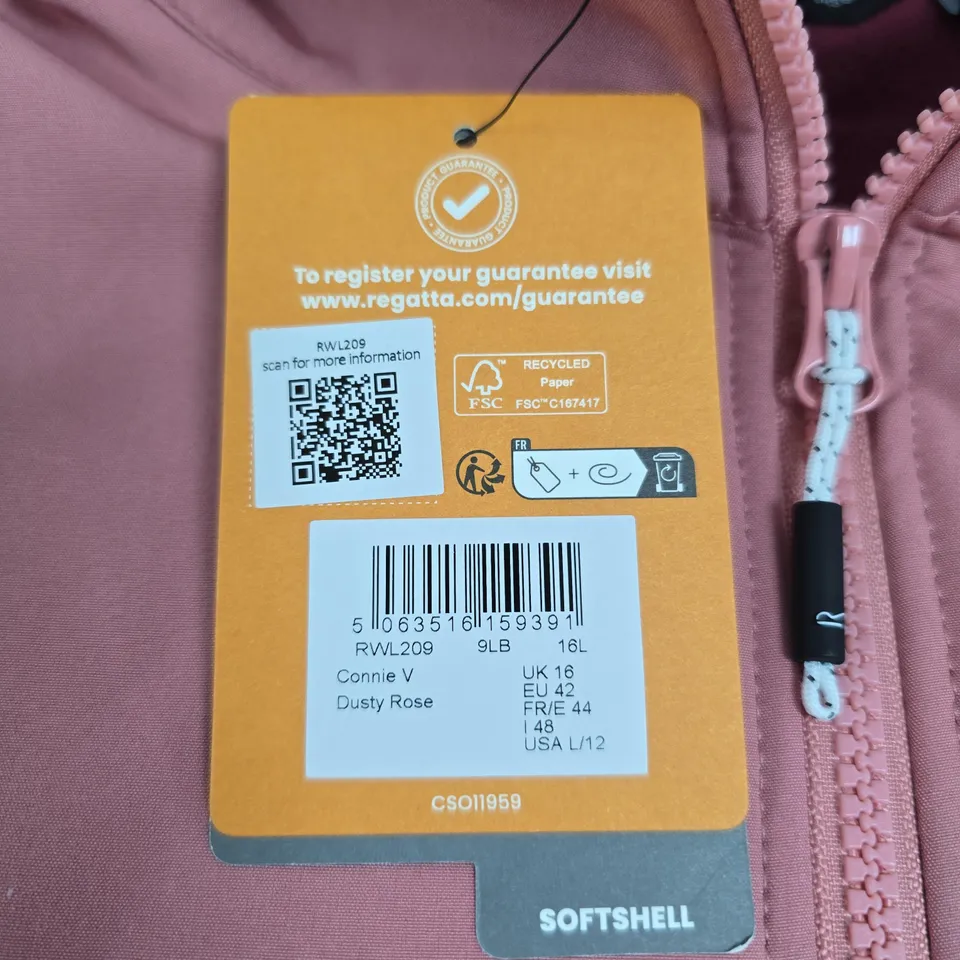 REGATTA GREAT OUTDOORS SOFTSHELL JACKET – WOMEN'S, DUSTY ROSE, UK 16 (EU 42)