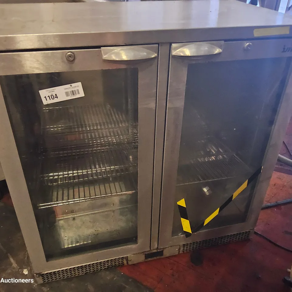 DOUBLE DOOR UNDER COUNTER BOTTLE DISPLAY FRIDGE 