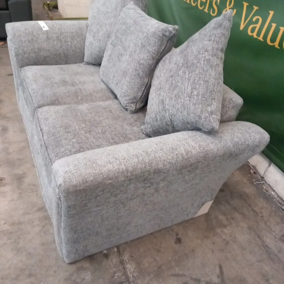 DESIGNER  DURY GREY CHUNKY WEAVE 2 SEATER SOFA