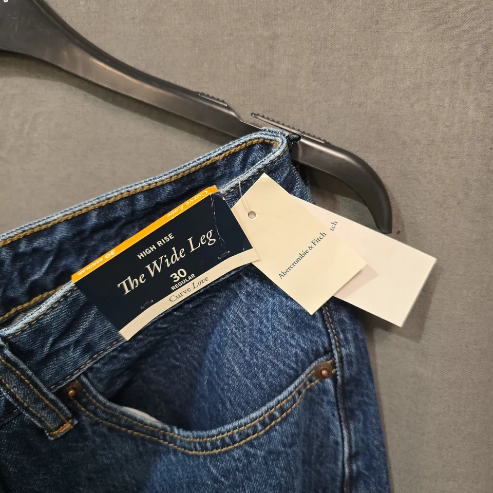 ABERCROMBIE & FITCH THE WIDE LEG HIGH RISE JEANS – CURVE LOVE, UK 10 (US 30 REGULAR)