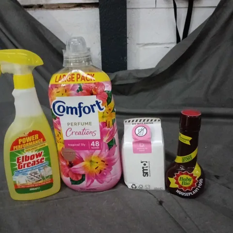 APPROXIMATELY 15 ASSORTED HOUSEHOLD ITEMS TO INCLUDE HOUSEPLANT FOOD, COMFORT SOFTENER AND SMOL WASHING UP LIQUID