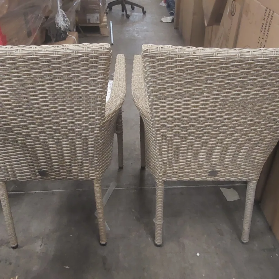 SET OF 2 TRUGARDEN RATTAN GARDEN DINING CHAIRS