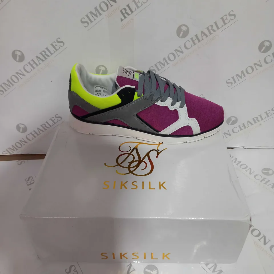 BOXED PAIR OF SIKSILK PURPLE TRAINER UK 12 