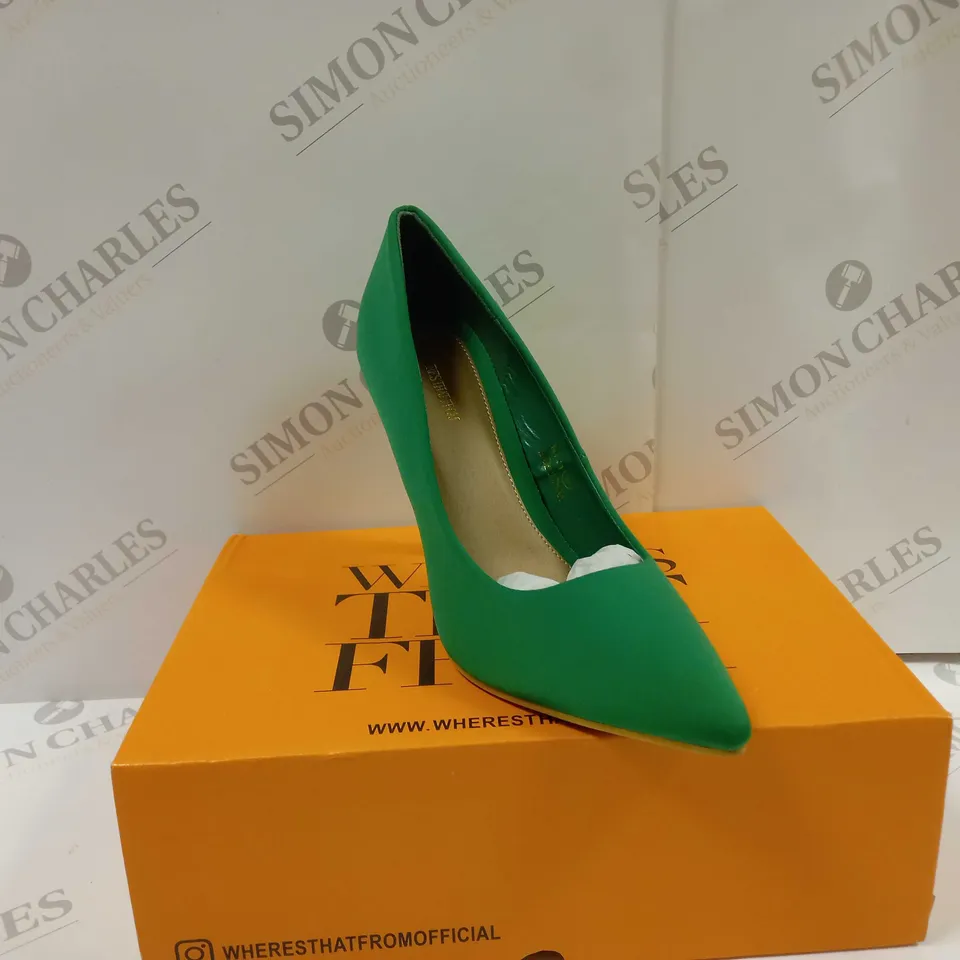 BOXED PAIR OF WHERE'S THAT FROM WOMEN'S MID HIGH HEEL SHOES PUMPS UK SIZE 6 
