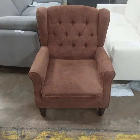QUALITY DESIGNER FABRIC UPHOLSTERED ARMCHAIR