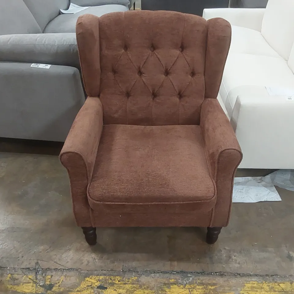 QUALITY DESIGNER FABRIC UPHOLSTERED ARMCHAIR