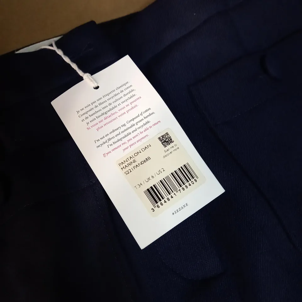 SEZANE MARINE TROUSERS - SIZE 6