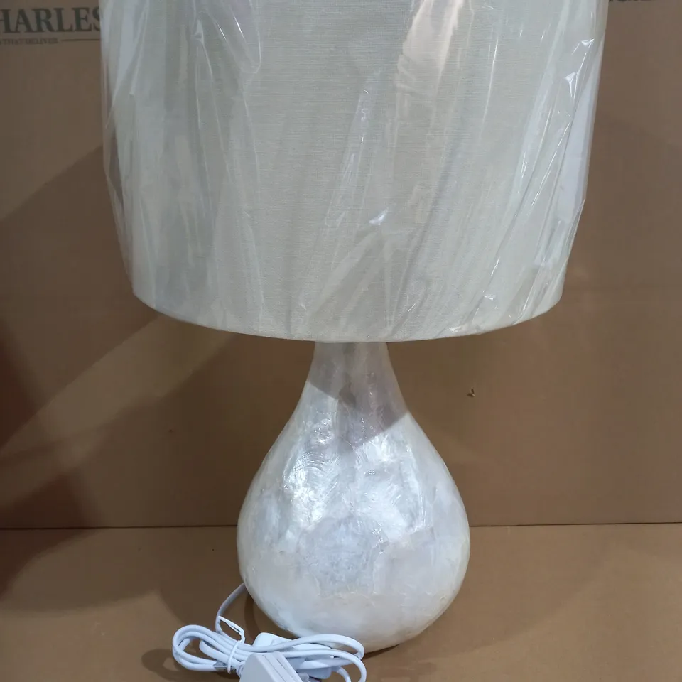 JOHN LEWIS PEARL 2LT TABLE LAMP - CAPIZ SHELL EFFECT BASE