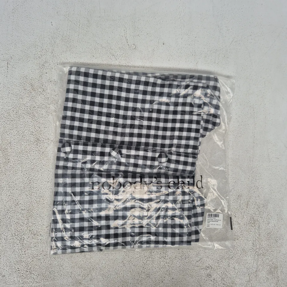 BAGGED NOBODY'S CHILD SAMMIE BUTTON FRONT TANK IN BLACK/WHITE CHECK SIZE UK 14