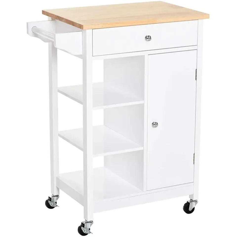 BOXED RICHARDS 66CM WIDE ROLLING KITCHEN TROLLEY (1 BOX)