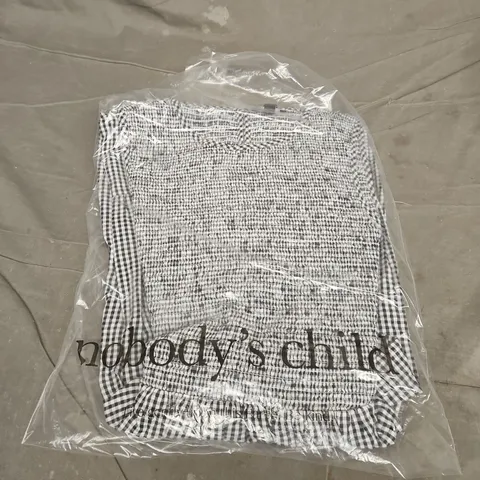 NOBODY'S CHILD SLEEVELESS CHARLIE MIDAXI DRESS - MICRO MONO GINGHAM, UK 14